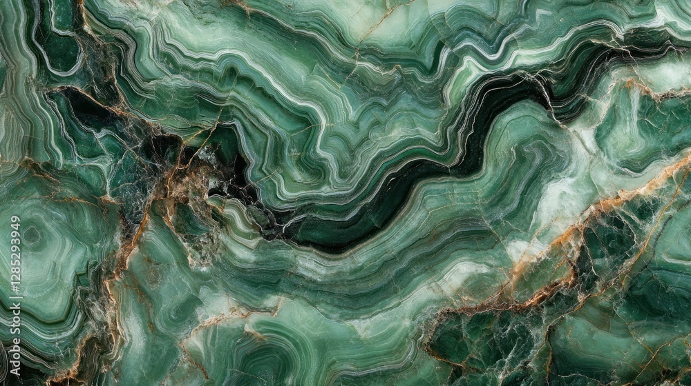 Beautiful Green Onyx Stone Pattern with Flowing Lines and Rich Textures Beautiful Green Onyx Stone Pattern with Flowing Lines and Rich Textures
