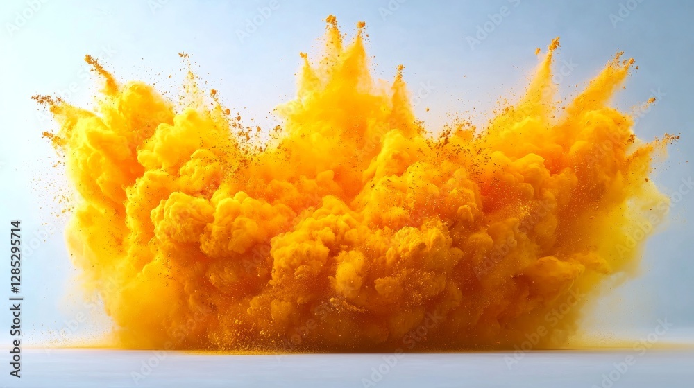 Vibrant Yellow Powder Explosion Abstract Art Color Burst Dynamic Cloud Creative Design Vibrant Yellow Powder Explosion Abstract Art Color Burst Dynamic Cloud Creative Design