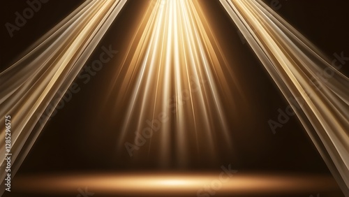 Golden Spotlight Draped Stage Background
