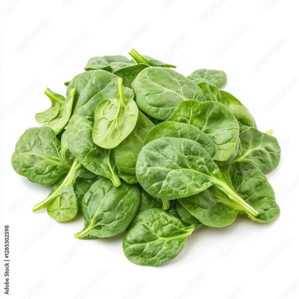 High Resolution Image of a Photo Spinach, Isolated on a White Background High Resolution Image of a Photo Spinach, Isolated on a White Background