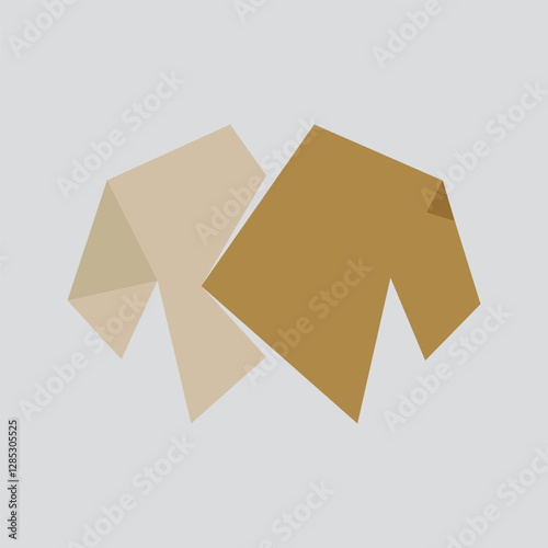 resembles an origami or folded cardboard shape