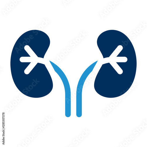 Kidney Blue Color Icon