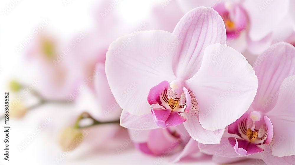 Obraz premium Beautiful Delicate Pink Orchid Flowers on Soft Background : Generative AI