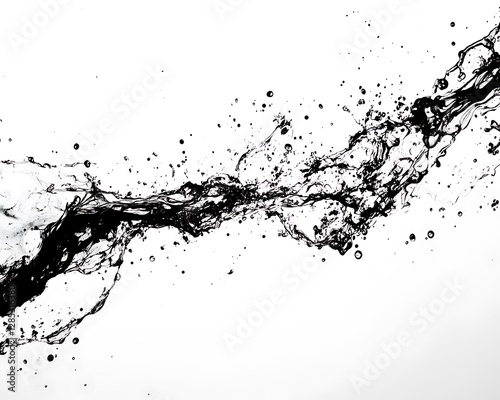 The liquid splash is bursting across a white background