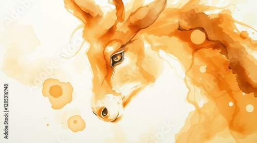 Vector art of a cute horse head illustration in water