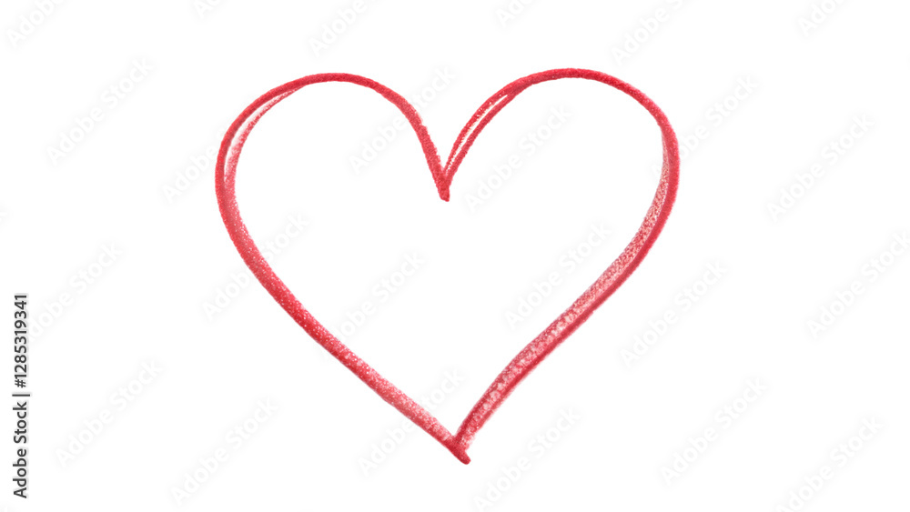 isolated line drawing heart symbol, romantic red love shape PNG isolated line drawing heart symbol, romantic red love shape PNG