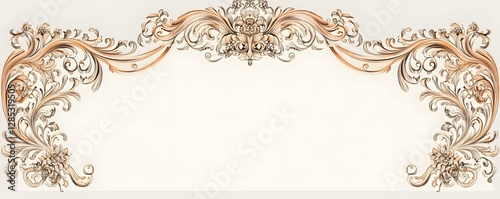 Ornate golden decorative design on a white background