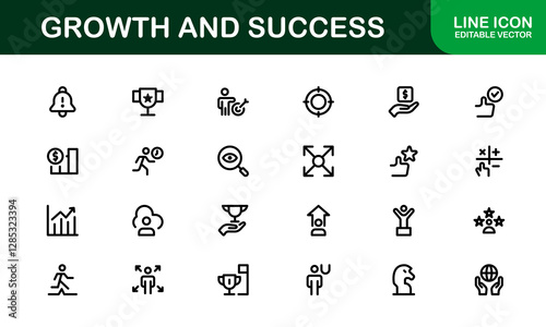 Success and Growth Icon Collection. Premium Icons for Personal Development, Growth, and Goal Achievement