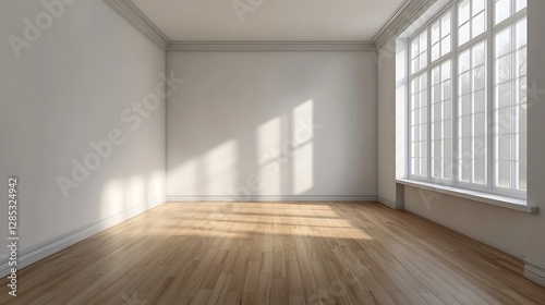 Wallpaper Mural Spacious empty room with natural light streaming through large windows illuminating wooden floors : Generative AI Torontodigital.ca