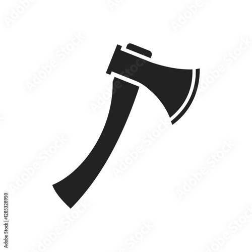 Simple Black Axe Silhouette and axe icon, axe, hatchet, ax, equipment, woodcutter