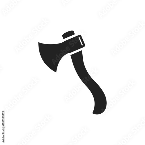 Simple Black Axe Silhouette and axe icon, axe, hatchet, ax, equipment, woodcutter