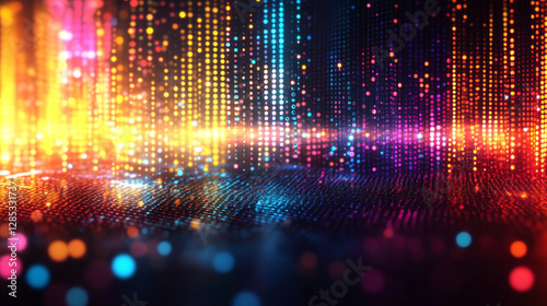 Wallpaper Mural A vibrant, futuristic design featuring a glitch effect, symbolizing the blend of technology and chaos, representing the rapid evolution of digital spaces and modern aesthetics Torontodigital.ca