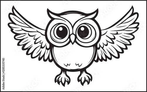 owl on white background