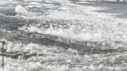 water flowing into the snow