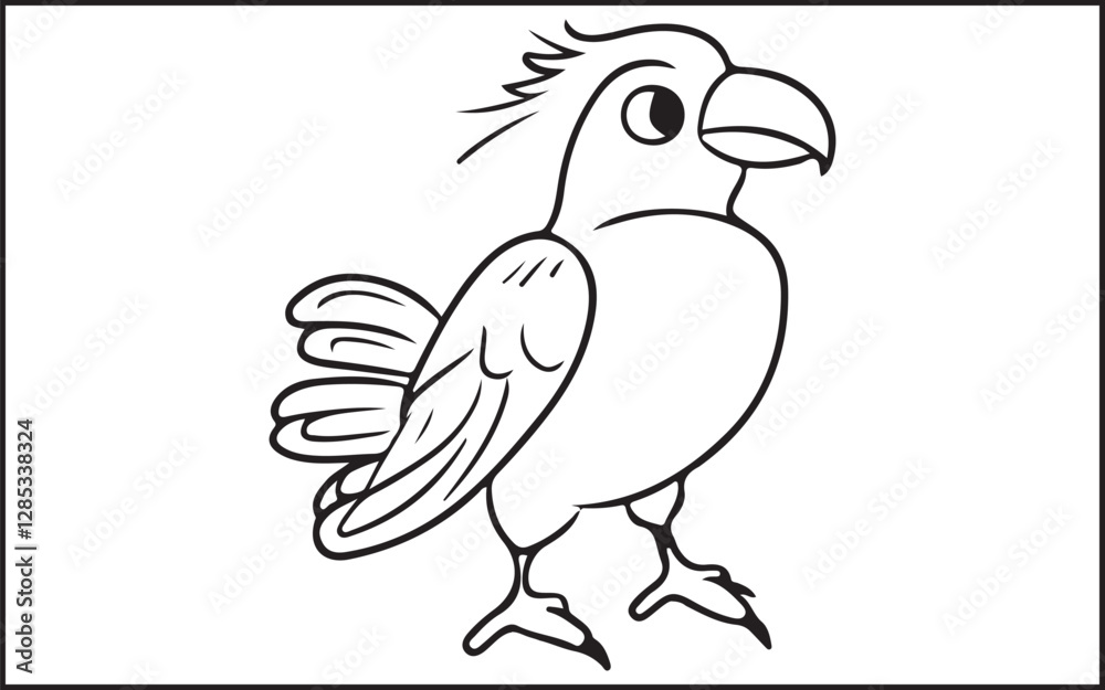 Naklejka premium vector illustration of a parrot