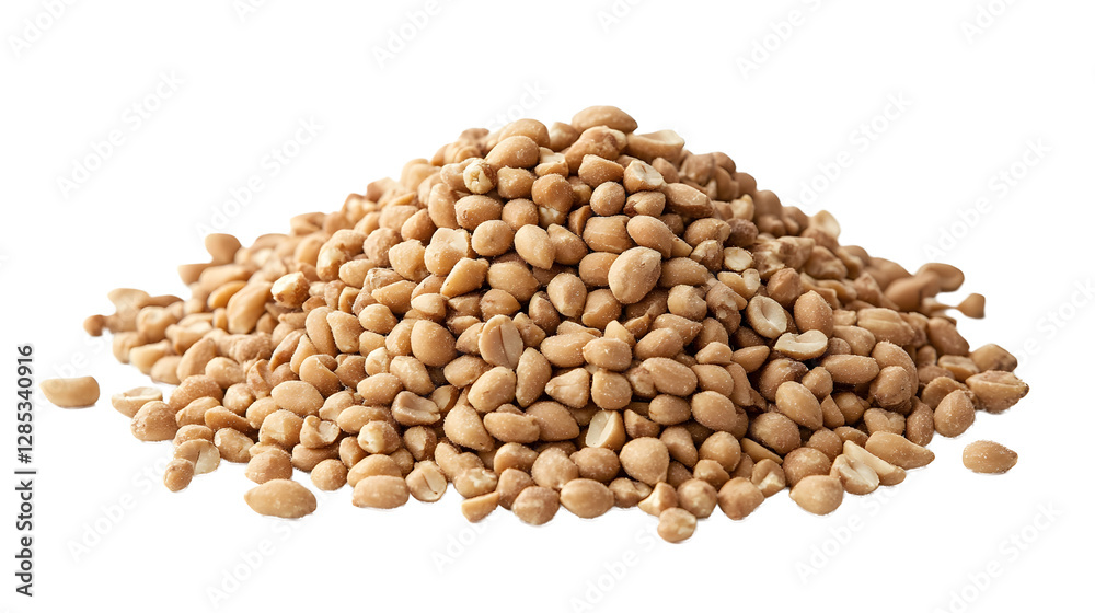 Pile of shelled peanuts on a white background Pile of shelled peanuts on a white background