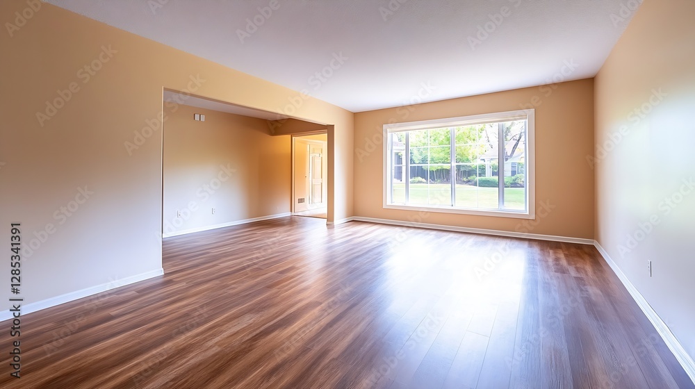 Spacious Empty Living Room with Large Windows and Natural Light : Generative AI Spacious Empty Living Room with Large Windows and Natural Light : Generative AI