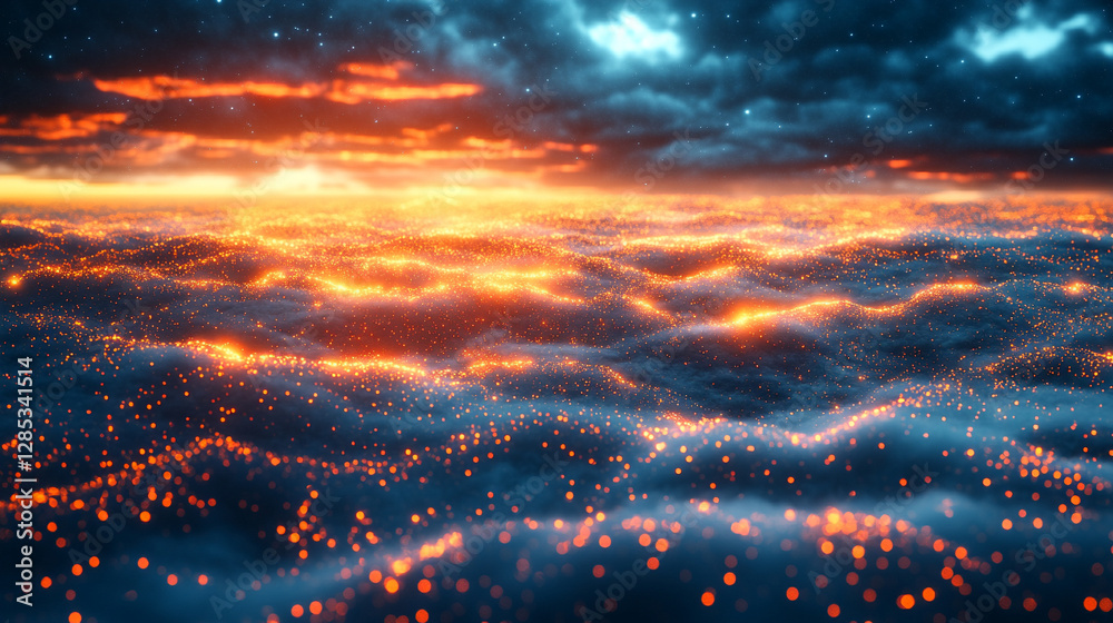 Fototapeta premium secure login screen symbolizing data encryption and cybersecurity. Abstract digital locks and encryption icons represent online security