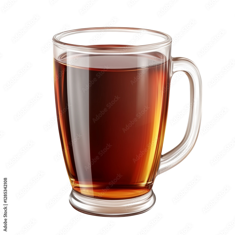 A glass mug of black tea, a transparent background (2) A glass mug of black tea, a transparent background (2)