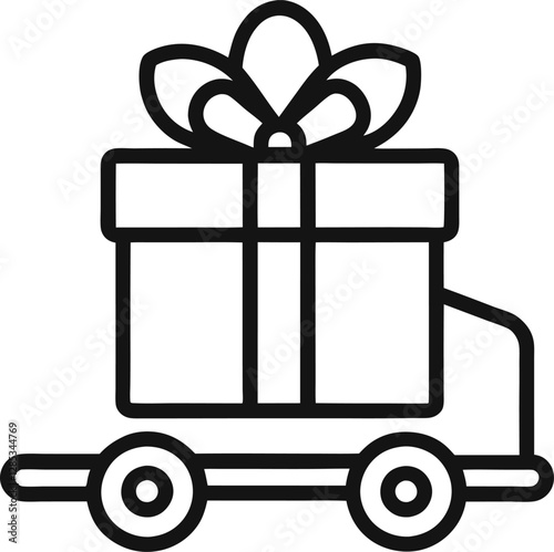 "Christmas Gift Delivery Editable Stroke Icon Set" includes symbols like gift boxes, delivery trucks, and holiday decorations. These icons represent gift delivery services and Christmas-themed activit