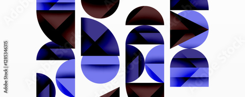 Minimal geometric abstract background. Circle square and triangle design