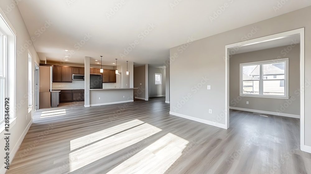 Bright and Spacious Unfurnished Modern Living Room with Natural Light : Generative AI Bright and Spacious Unfurnished Modern Living Room with Natural Light : Generative AI