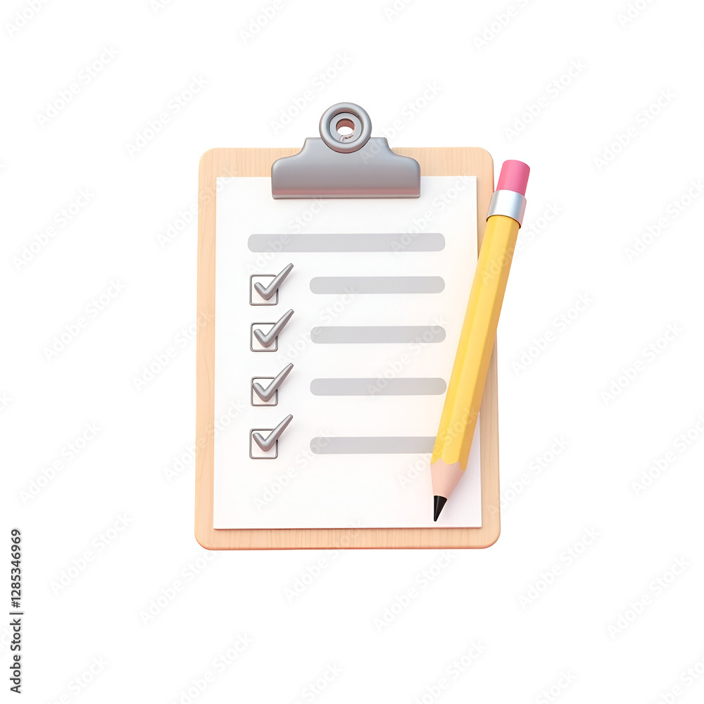 Empty 3d paper clipboard task management todo check list with pencil fast work on project 3d pencil note exam paper checklist icon 3d vector render PNG file isolated on transparent background Empty 3d paper clipboard task management todo check list with pencil fast work on project 3d pencil note exam paper checklist icon 3d vector render PNG file isolated on transparent background