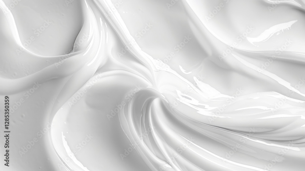 Obraz premium Abstract white background with soft ripples and swirls, creating an ethereal and dreamy atmosphere for product display or presentation design use, emphasizing water texture.