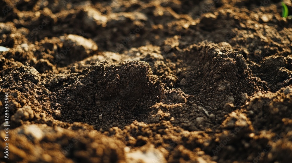 Rich Earth Texture: A Close-Up View of Dark Brown Soil Rich Earth Texture: A Close-Up View of Dark Brown Soil