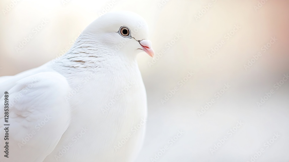 Graceful White Dove Portrait against Soft Blurred Background : Generative AI Graceful White Dove Portrait against Soft Blurred Background : Generative AI