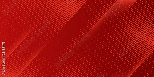 Red halftone dots blue color pattern gradient grunge texture background. Dot pop art comic sport style vector illustration.