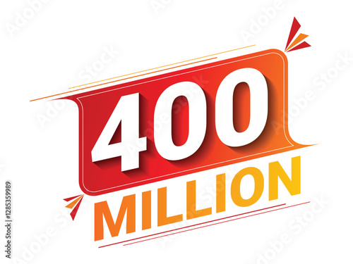Vector 400 Million isolated on background. Vector illustration.