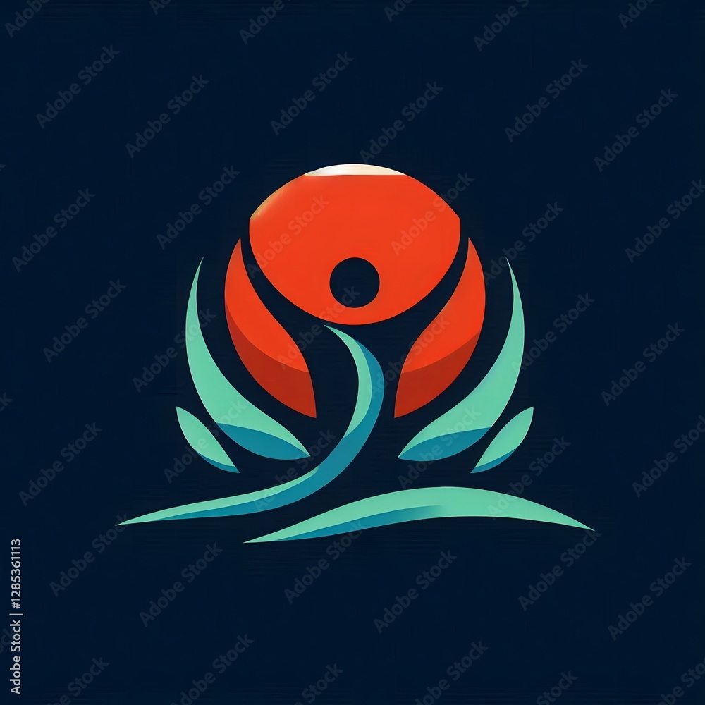 Fototapeta premium AI Generate of Stylized, abstract, illustration, logo, icon, iconic of heroic figure, stand alone, powerful, symbolizing patriotism, leadership, and triumph, independence, national pride, and heroic.