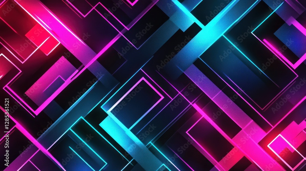 Vibrant Geometric Abstract Background with Bold Neon Colors and Shapes Vibrant Geometric Abstract Background with Bold Neon Colors and Shapes