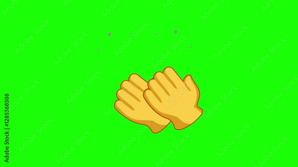 Clapping hands emoji animated on a green screen