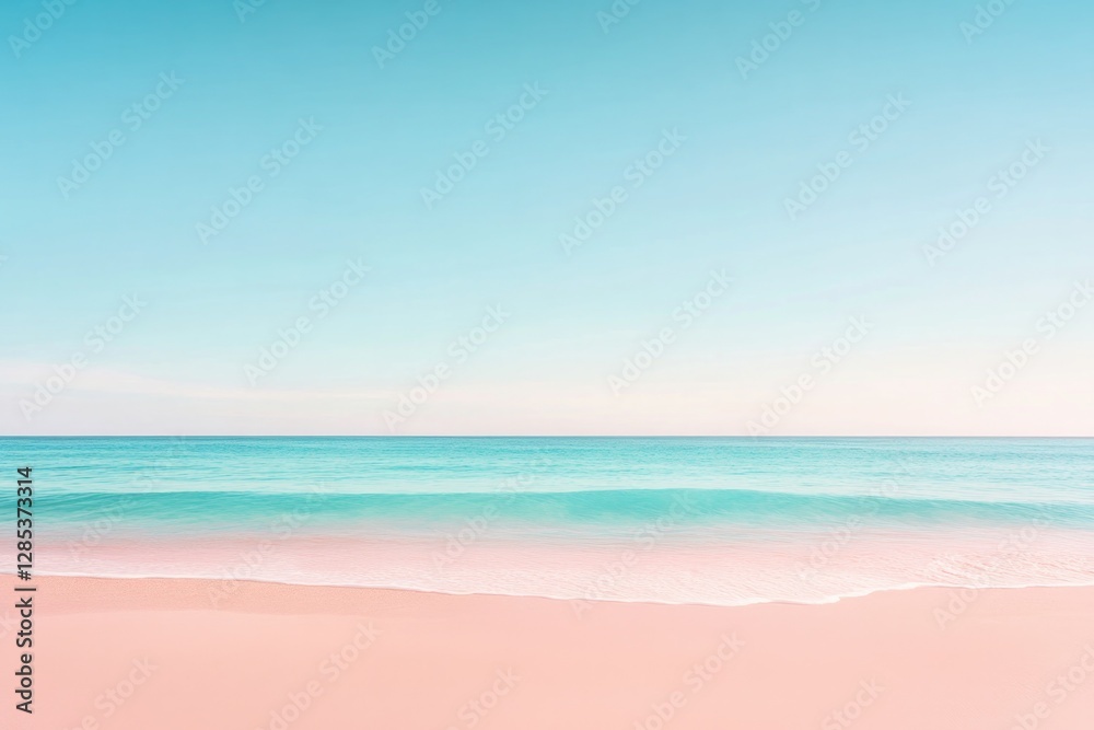gentle pastel waves roll over sandy beach under azure sky soft muted colors blending seamlessly gentle pastel waves roll over sandy beach under azure sky soft muted colors blending seamlessly