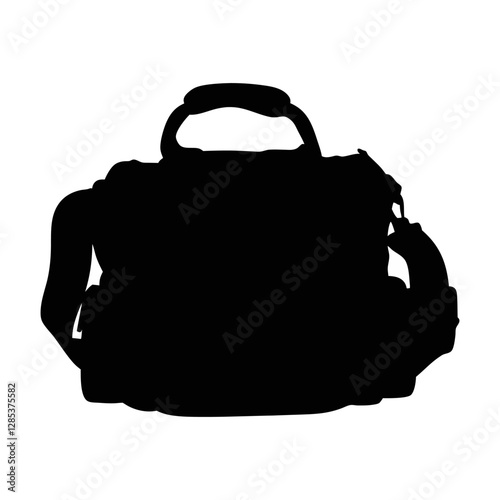 Diaper bag black silhouette illustration isolated on a white background