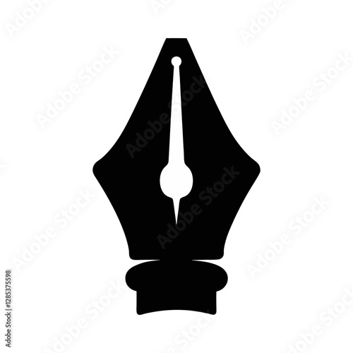 Elegant black ink pen nib illustration