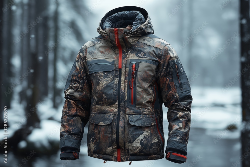 Men s Winter Camo Jacket Hooded Outdoor Apparel