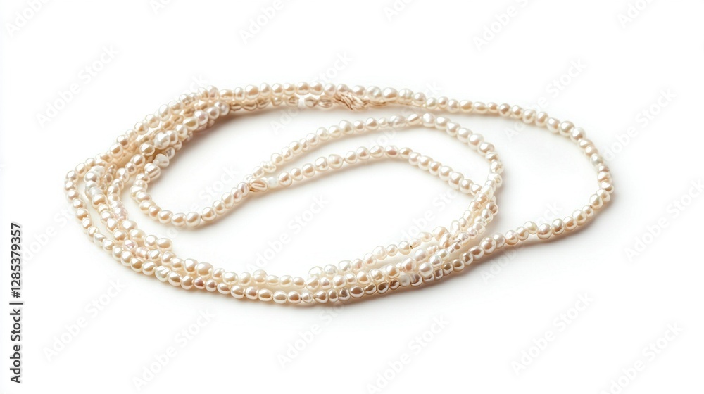 string with pearls on a white background string with pearls on a white background