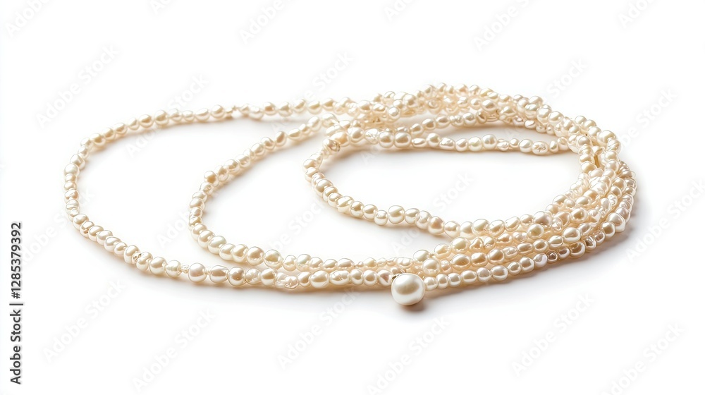 string with pearls on a white background string with pearls on a white background
