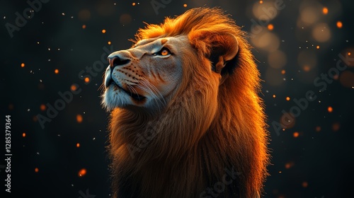 Obraz na płótnie Majestic Lion Portrait Golden Mane Wildlife Photography w salonie