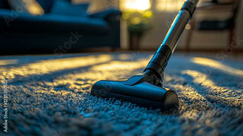 Wallpaper Mural Modern vacuum cleaner cleaning soft blue carpet at home dust tidy room house floor light power bright Torontodigital.ca