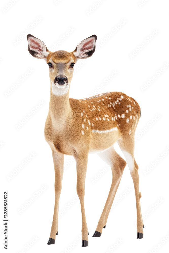 Isolated Fawn Gazing at Viewer Isolated Fawn Gazing at Viewer