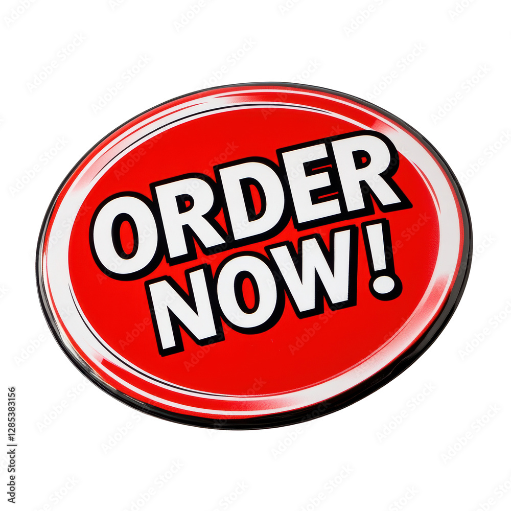 Isolated Glossy Red Button with 'Order Now!' in Bold Letters Isolated Glossy Red Button with 'Order Now!' in Bold Letters