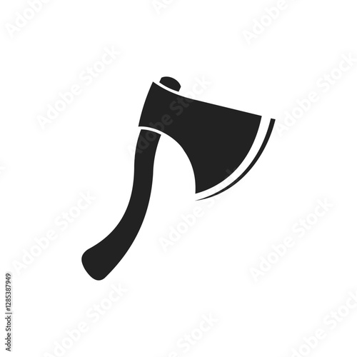Simple Black Axe Silhouette and axe icon, axe, hatchet, ax, equipment, woodcutter