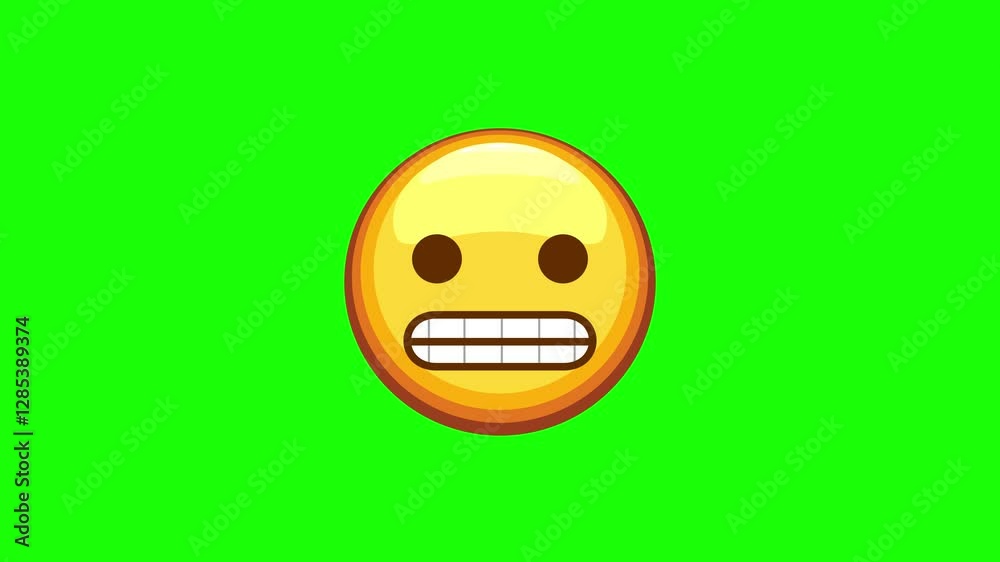Grimacing face emoji animated on a green screen Grimacing face emoji animated on a green screen