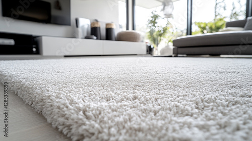 Soft fluffy white shag carpet modern home interior design rug room cozy decor floor style clean house