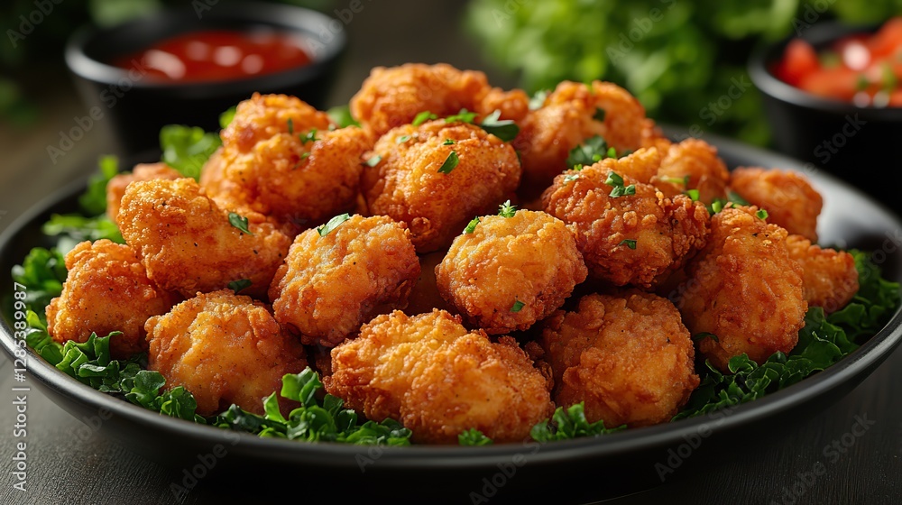 A set of delicious fried chicken nuggets is perfect for dipping. Ideal for kids' menus, quick snacks, or party appetizers. A set of delicious fried chicken nuggets is perfect for dipping. Ideal for kids' menus, quick snacks, or party appetizers.