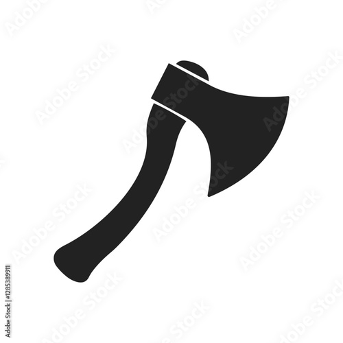 Simple Black Axe Silhouette and axe icon, axe, hatchet, ax, equipment, woodcutter